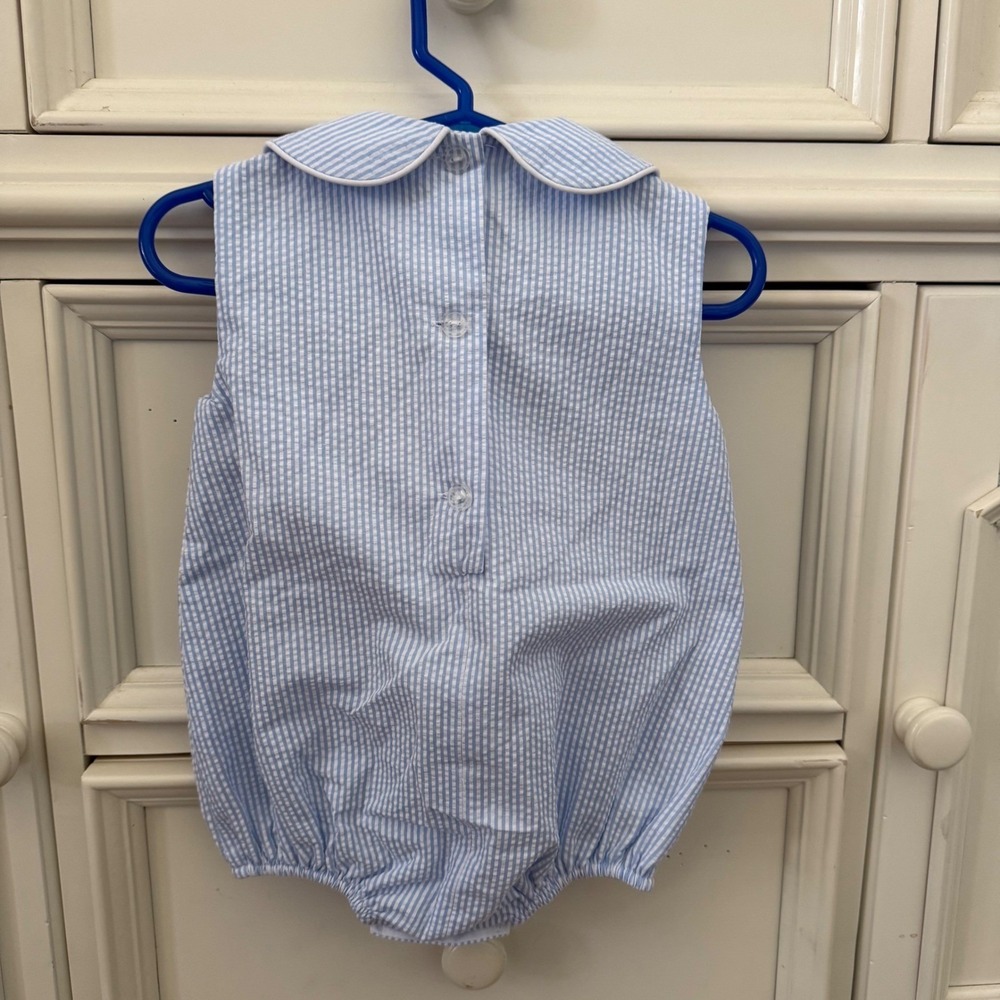NEW The‎ Beaufort Bonnet Company Boone Bubble 12/18M Breakers Blue Seersucker - Picture 3 of 10